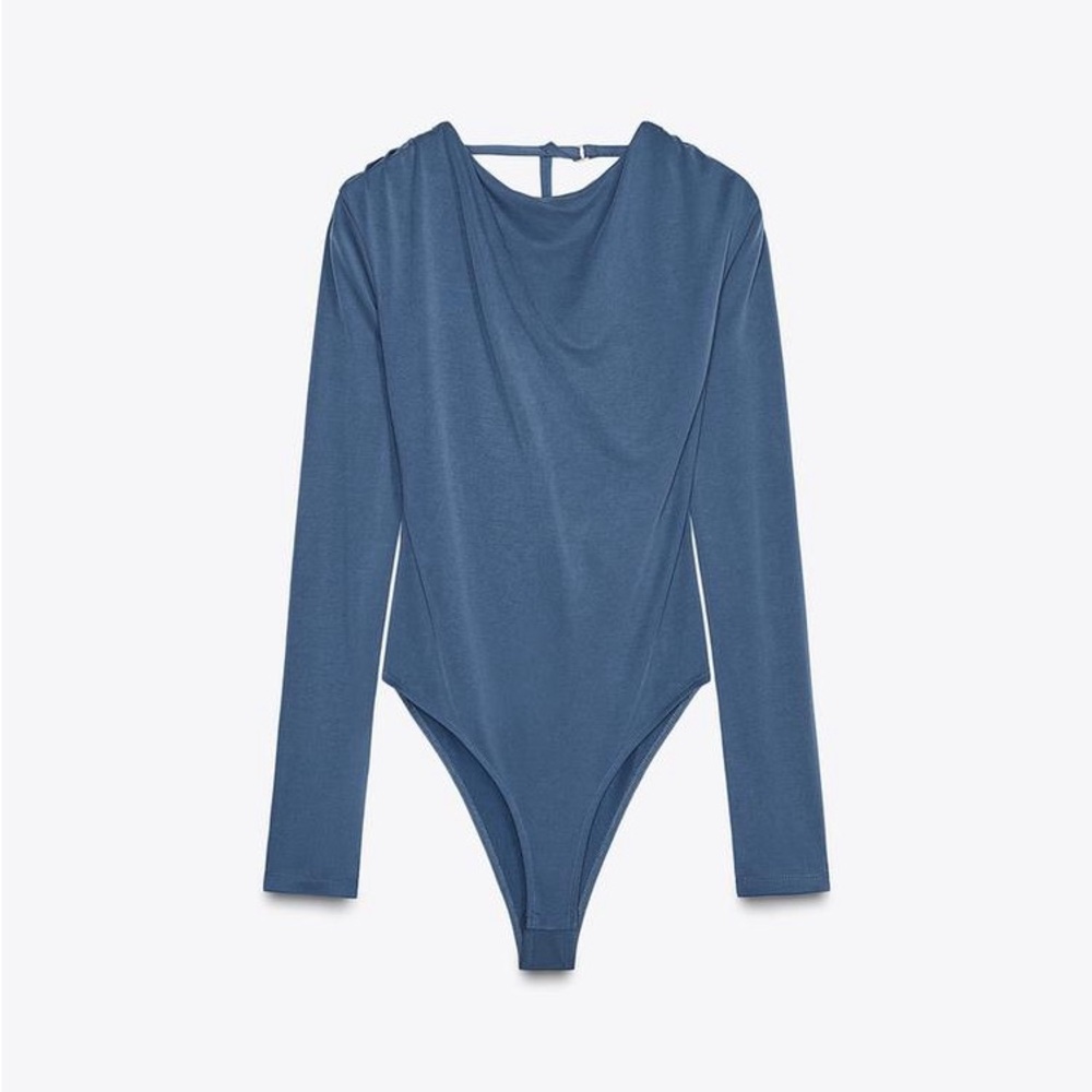 Zara Blue Long Sleeve Bodysuit